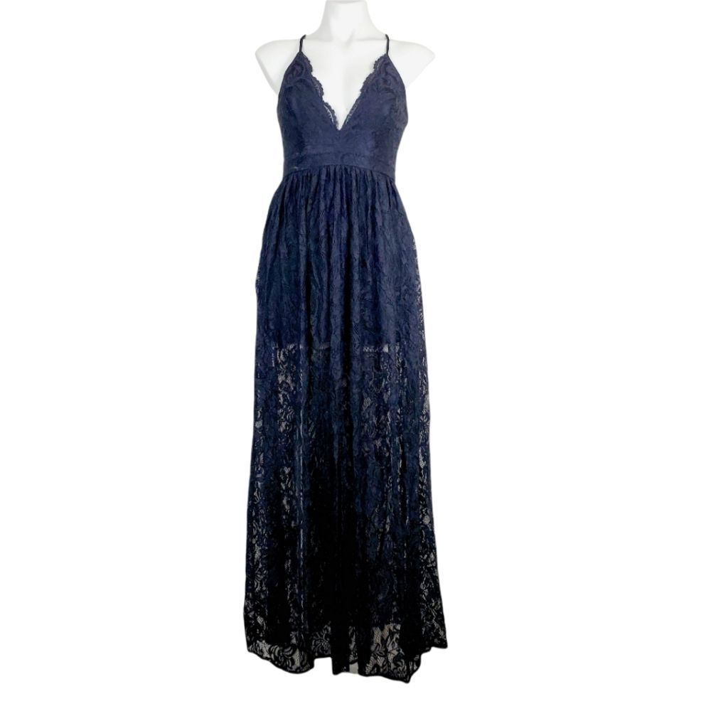 Love Culture black lace dress tie back size Small